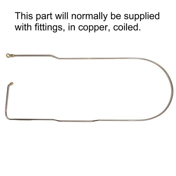 Brake pipe, 6.3mm, front to rear, 1952 until 1964, copper or copper nickel, 1.98m.