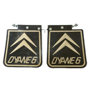 Mud flap, Dyane only, rear, pair, with chevrons and simple, adaptable fittings. OFFER