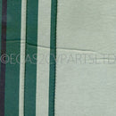 Seat upholstery set, 1 round corners (asymmetric), 2cv6, green and green striped (suit vert jade 2cv very well) , early 1980's