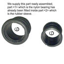 Steering column guide bush assembly, rubber with nylon sleeve, one piece. Fits 2cv, Dyane, Ami. SEE NOTES.