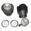 Barrel and piston set, 602cc, 74mm, (2 barrels, 2 pistons and rings, gudgeon pins + circlips) 8.5:1 CR., top quality French brand, Bretille