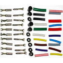 Connector set 3mm bullet, 10 pairs male gender, 10 female gender with rubber + colour sleeves.