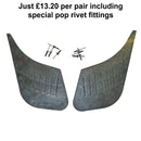 Pair of 2cv front rubber mudflap similar to original, including 8 special soft black pop rivets