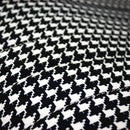 Seat upholstery set, VERY BEST QUALITY, 2 round corners, houndstooth black and white. Improved quality & fit. You will need to buy other parts to rebuild the seat bases.