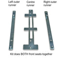Front seat rails extender kit, allows TWO front seats to move further back, simple to fit 'bolt on' kit.