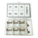 Glass fuse assortment in selection box, 36 fuses and 2 fuse box connectors
