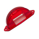 Thin red, half moon, number plate lamp cover lens for split 2cv AZ or AZU van