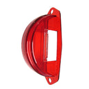 Thin red, half moon, number plate lamp cover lens for split 2cv AZ or AZU van