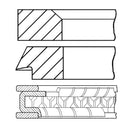 Piston ring set, lower native wall pressure, original quality by Goetze (for 2 pistons) 602cc, 74mm, late 1976 onwards. (see notes). 1.75, 2.00, 3.5