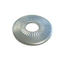 Washer, plated, Citroën ribbed belleville type, 5.5mm hole x 16mm. Per 50