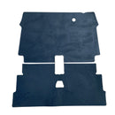 Carpet set for 2cv6 RHD, right hand drive, black with bound edges and heel pad, granulated anti slip backing. New