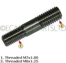 Stud oversize repair for cylinder head exhaust port, M7 x 1.00 & M8 x 1.25 x 43mm total length..