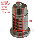 Lock barrels, set of 3 and 2 keys, 2cv4/2cv6. (Not Dyane) Best quality. See description notes.