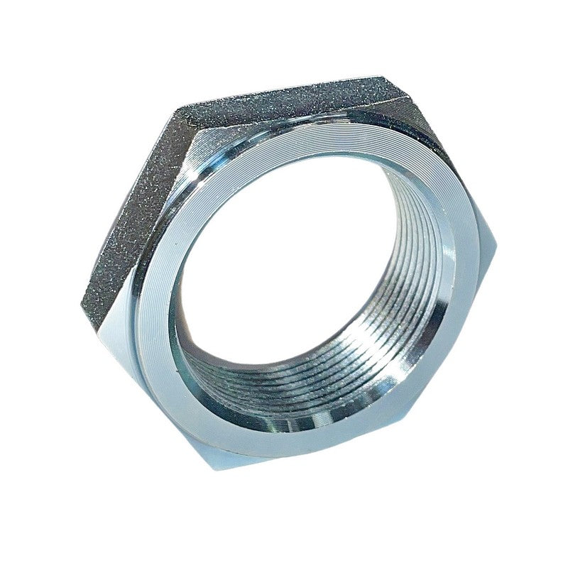 Nut, 44mm hex, M34x1.50,  (14.2mm high) for rear brake drum hub, all 2cv etc. See notes about why this nut supplied from ECAS is 100% correct every time.