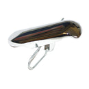 Headlight finger clip catch, 2cv, chromed, complete with wire spring.