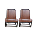 Front seat cover pair, 1 left and 1 right, brown targa for AK400 and AZU. Perforated, ventilated vinyl.