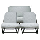 Seat upholstery set, ONE ROUNDED CORNER ONLY, Charleston, Dolly, grey diamond