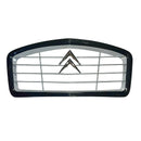 Grille, grey plastic with black surround, chrome chevrons, 2cv.