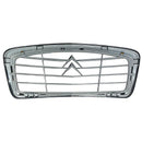 Grille, grey plastic with black surround, chrome chevrons, 2cv.