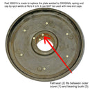 Steel cap for retaining felt seal, complete with seal for ORIGINAL only spring tube end cap 3496A