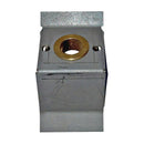 Pedal bracket slide tube box, with brass bearing insert, fits lower bulkhead on old 2cv which has the master cylinder mounted on the chassis.