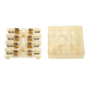 Fuse box, 4 way for glass fuses, cream coloured with original branded Seima lid