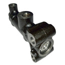 Master cylinder bulkhead mounting, M9x1.25 union on top, M12x1.00 for banjo at front.