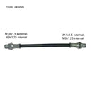 Rubber brake flexible pipe hose, front, M14x1.5, M9, Length 245mm, M14x1.5, M9