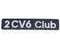 Badge, insignia, monogram, 2cv6 Club, 174mmx34mm, stainless steel.
