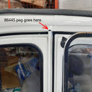 Blanking plug peg, centre door pillar, black plastic, top of rear door, each