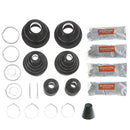 Driveshaft gaiters NEOPRENE, complete 2cv car kit of 6 gaiters with steel gaiter ties, grease and fitting cone.