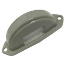 Thin grey, half moon, number plate lamp cover lens for split 2cv AZ or AZU van