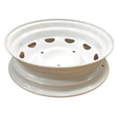 Road wheel rim, SLOTTED, white, Ami Super, Mehari Azur etc., 4J x 15 inch, PCD = 3x160. Each