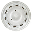 Road wheel rim, SLOTTED, white, Ami Super, Mehari Azur etc., 4J x 15 inch, PCD = 3x160. Each