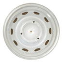 Road wheel rim, SLOTTED, white, Ami Super, Mehari Azur etc., 4J x 15 inch, PCD = 3x160. Each
