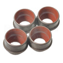 Valve stem seals, RUBBER, 2cv6 etc., 4 seals all of one size, this is the most easy type to fit, October 1967 onward, engine set of 4.