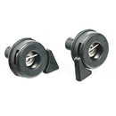 Window clip, black, SET OF TWO, 1 left, 1 right, new Burton technology, fasten with an Allen 'hex' key, black plastic catch, top of door.