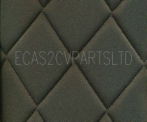 Seat cover complete 2cv 3 piece set, dark grey diamond stitched, 2 rounded corners. See details. Made in France