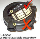 Air filter complete with foam, clamp for foam and cap, for plastic - bodied filter box.