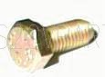 Set screw, plated, 8mm hex head, M5 x 0.8, 12mm long, zinc & yellow passivate. Per 50