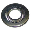 Washer, plated, Citroën belleville type, 10.5mm hole x 22mm, use under nut holding engine to gearbox, One piece.