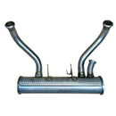 Silencer, crossbox, STAINLESS STEEL, under gearbox, 2cv6 etc. LHD. See important description notes.