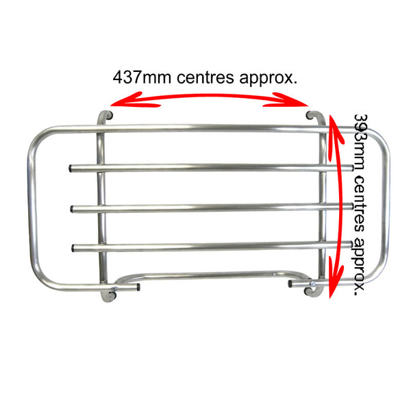 Boot lid rack 2cv, all aluminium, includes fitting bolts.