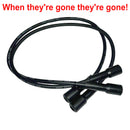 STOCK CLEARANCE, HT leads, MCC, 1110200, set of 2, Dyane/Ami/Mehari and any 2cv which does NOT have rubber engine cooling ducting. See description notes.