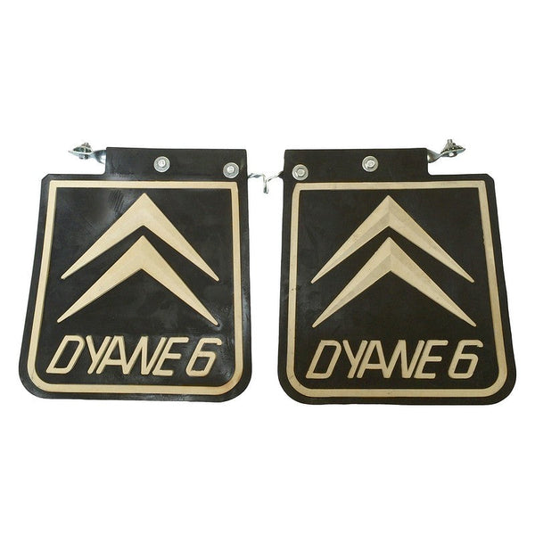 Mud flap, Dyane only, rear, pair, with chevrons and simple, adaptable fittings. OFFER