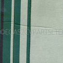 Seat upholstery set, 1 round corners (asymmetric), 2cv6, green and green striped (suit vert jade 2cv very well) ,  early 1980's