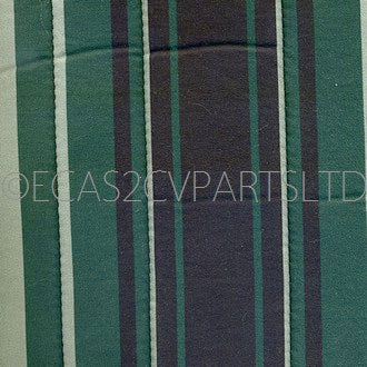 Seat upholstery set, 1 round corners (asymmetric), 2cv6, green and green striped (suit vert jade 2cv very well) ,  early 1980's