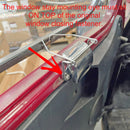 Window stay, pair, stainless steel, 2cv, long, holds window open about 90mm.