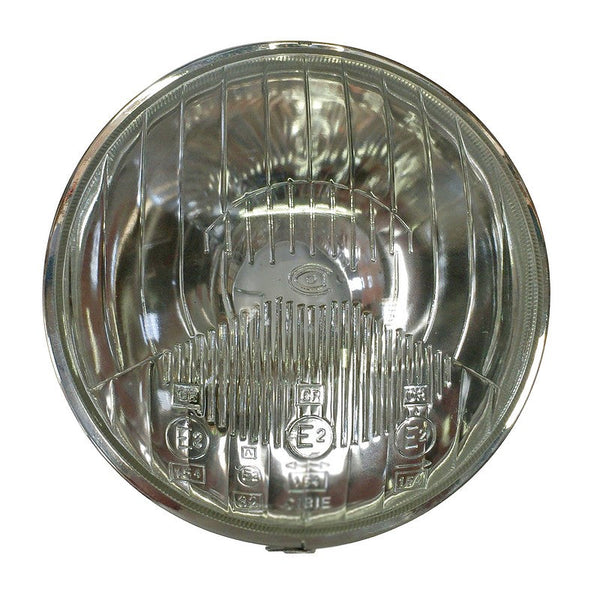 Headlight lamp reflector/glass unit round, suits LHD or RHD (UK) traffic, 2cv 1970>, HY van. Less than half the price of (original) Valeo.