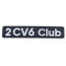 Badge, insignia, monogram, 2cv6 Club, 174mmx34mm, stainless steel. Supplied with pre-fitted adhesive tape.